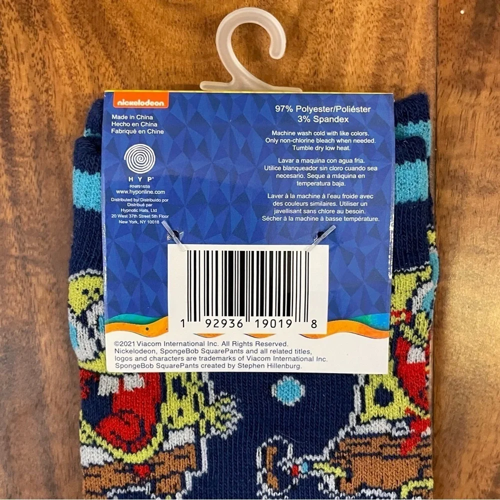 New SpongeBob Square Pants Socks 2-Pairs Patrick Star Pineapple Adult Size 6-12.